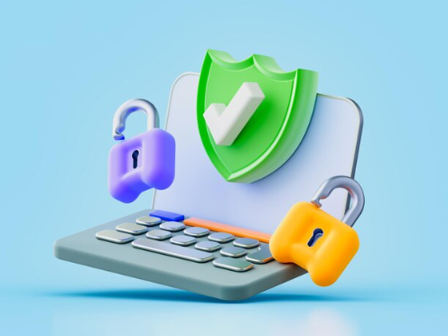 Futuristic cybersecurity concept showing digital shield with 2025 technology trends.