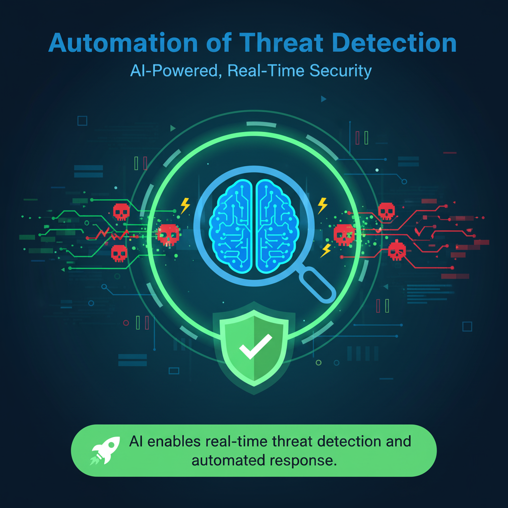 AI scanning and neutralizing digital threats automatically.