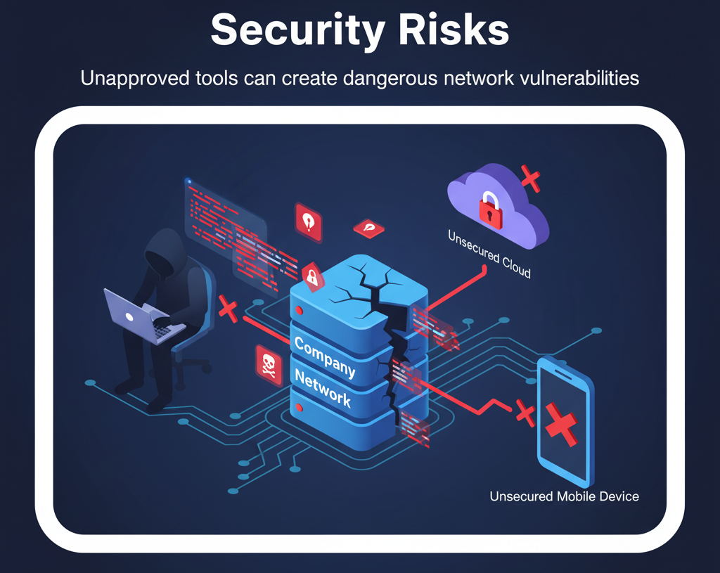 Cybersecurity threat due to Shadow IT usage.