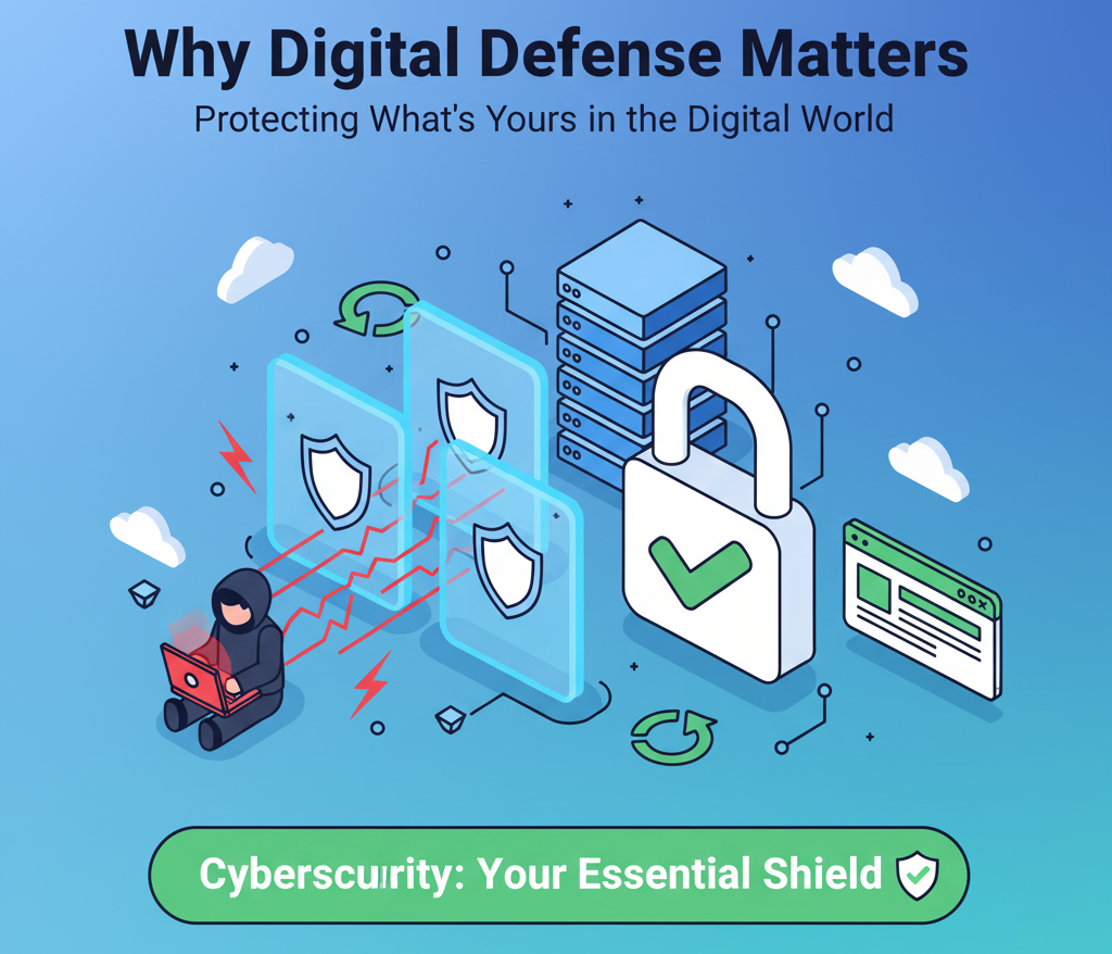 Illustration of hacker attempting to breach digital firewalls.