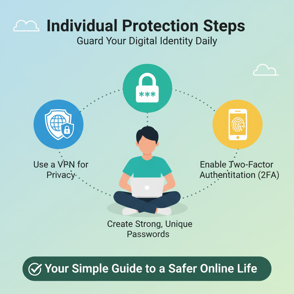 Personal digital defense and privacy protection illustration.