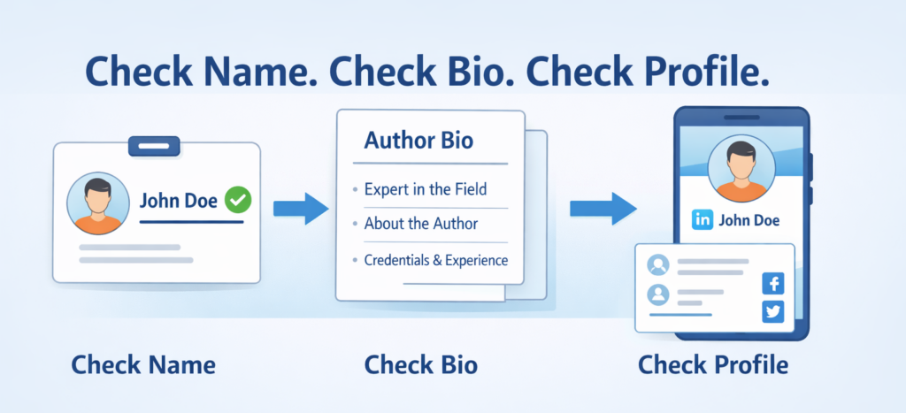 Steps to identify real blog post author