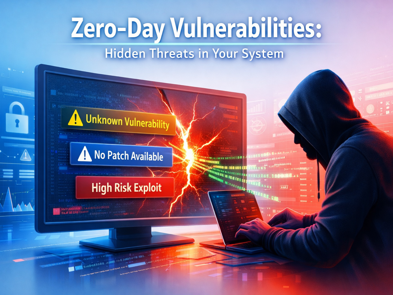 Zero-Day Vulnerabilities cybersecurity concept illustration