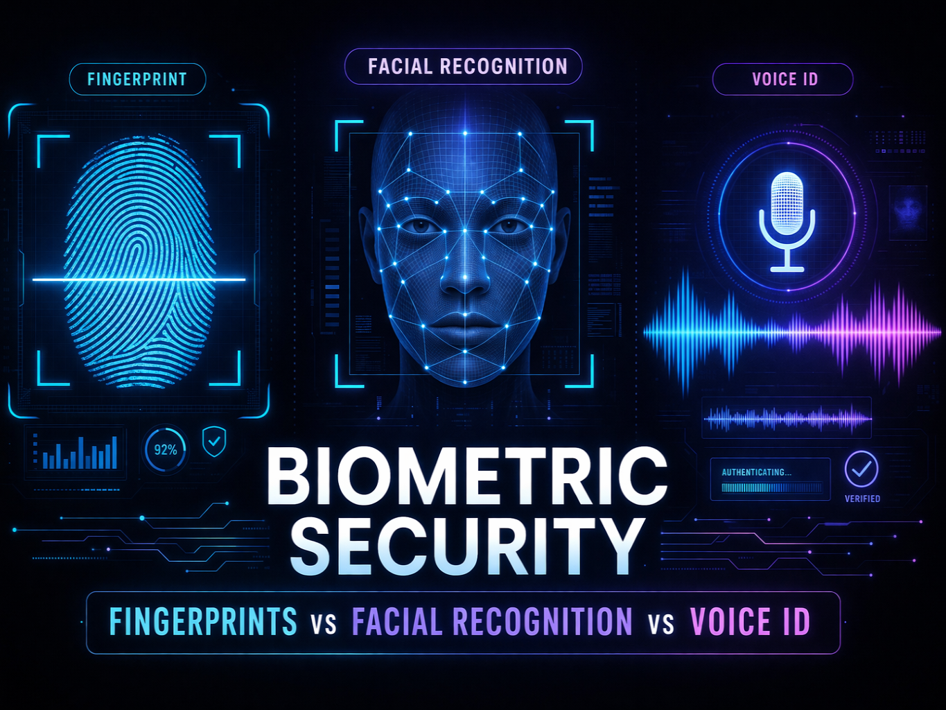 Biometric Security Fingerprints vs Facial Recognition vs Voice ID comparison