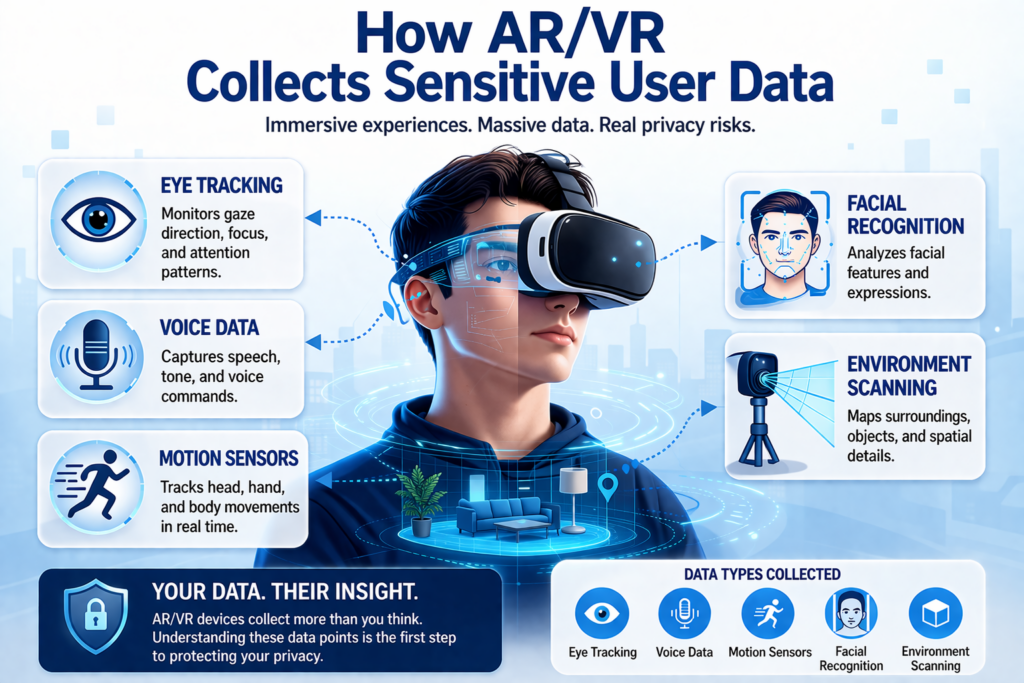 AR/VR security risks related to biometric data collection and privacy concerns