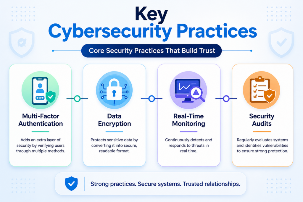 Cybersecurity’s Role in Building Customer Trust through key security practices like MFA and encryption
