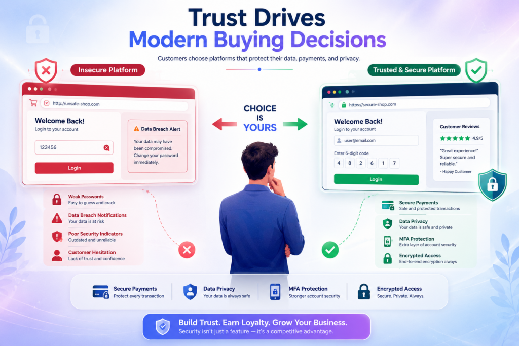 Customer trust influenced by strong cybersecurity protection