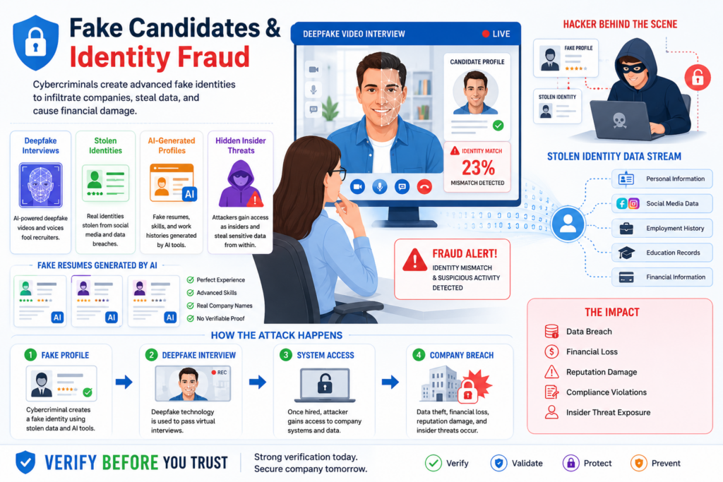 Remote hiring cybersecurity risks involving fake candidates and deepfake identity fraud