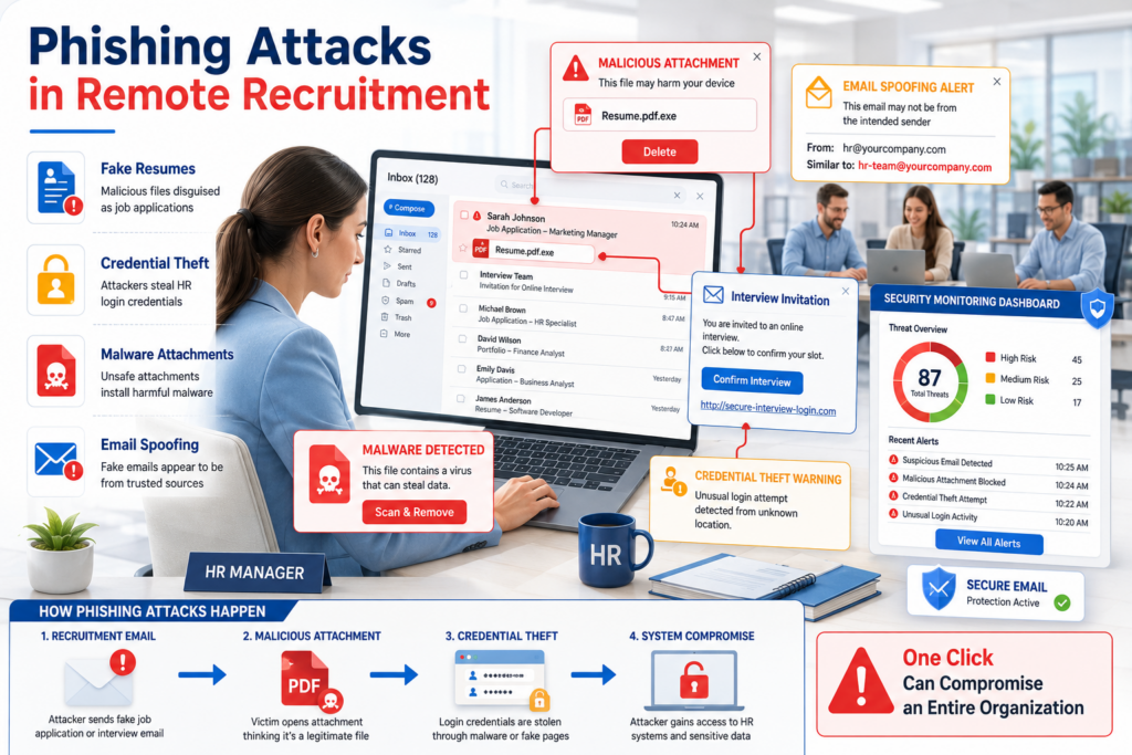 Phishing attacks targeting HR teams during remote hiring processes