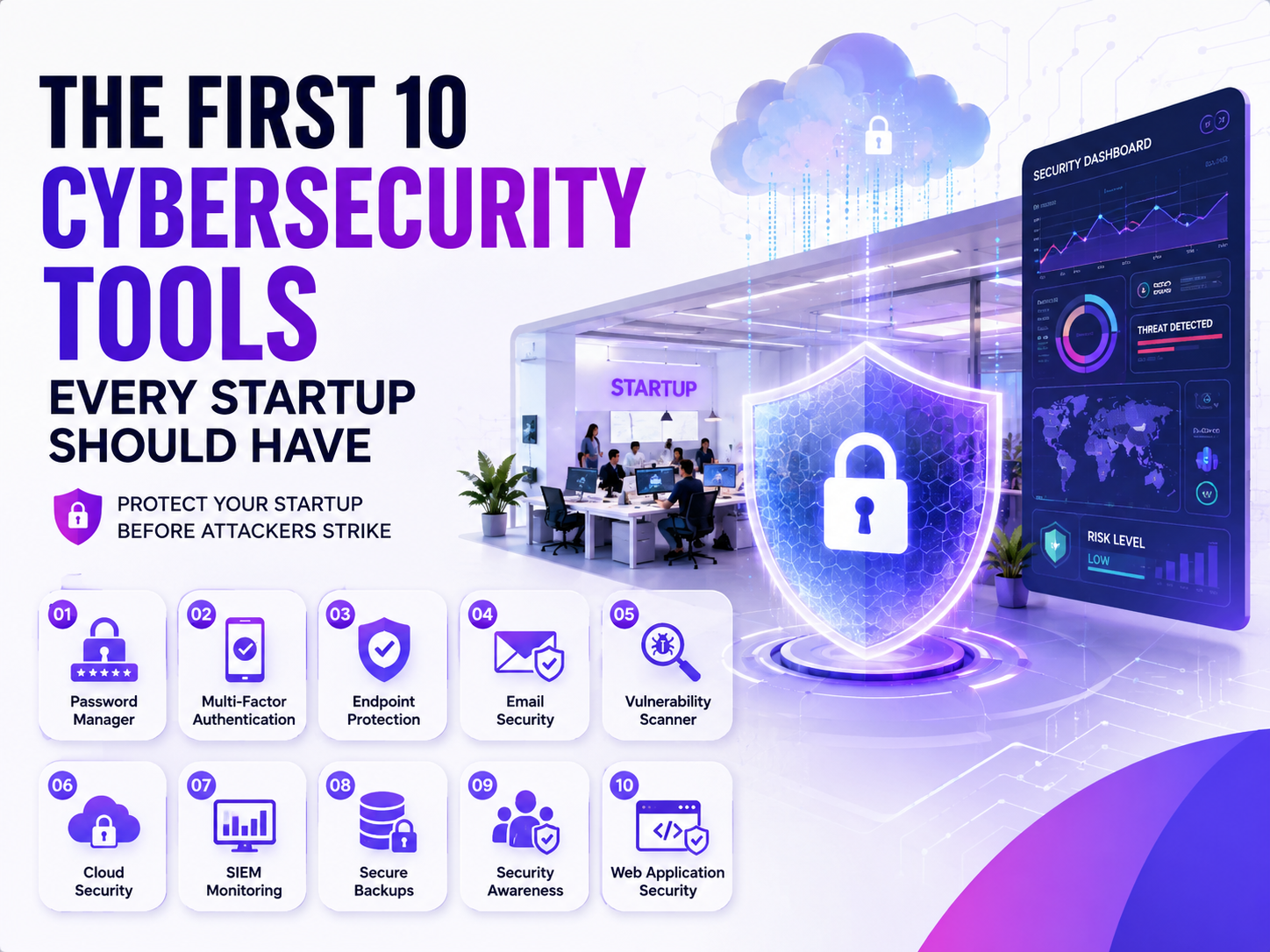 The First 10 Cybersecurity Tools Every Startup Should Have infographic