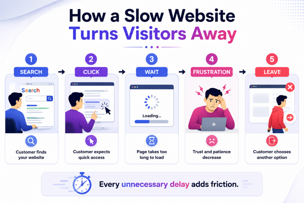 Why customers leave slow websites during the customer journey