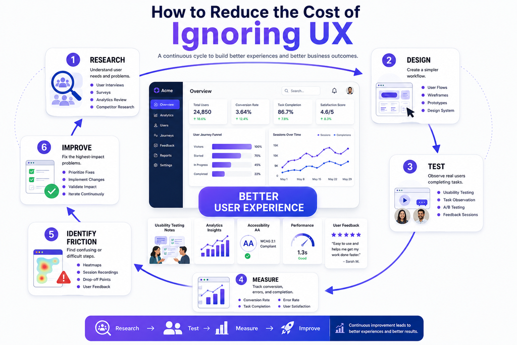 The cost of ignoring user experience and the continuous UX improvement cycle