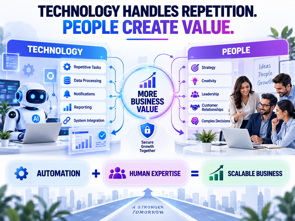 Business automation before hiring combines technology with human expertise